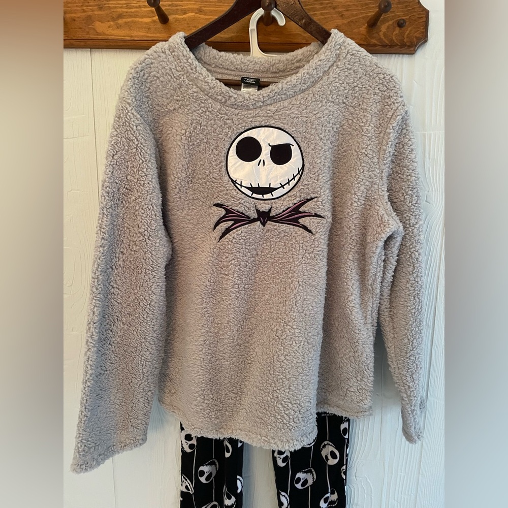 Disney Nightmare Before Christmas Big Kids M (8-10) Fleece Pants and Sherpa Set